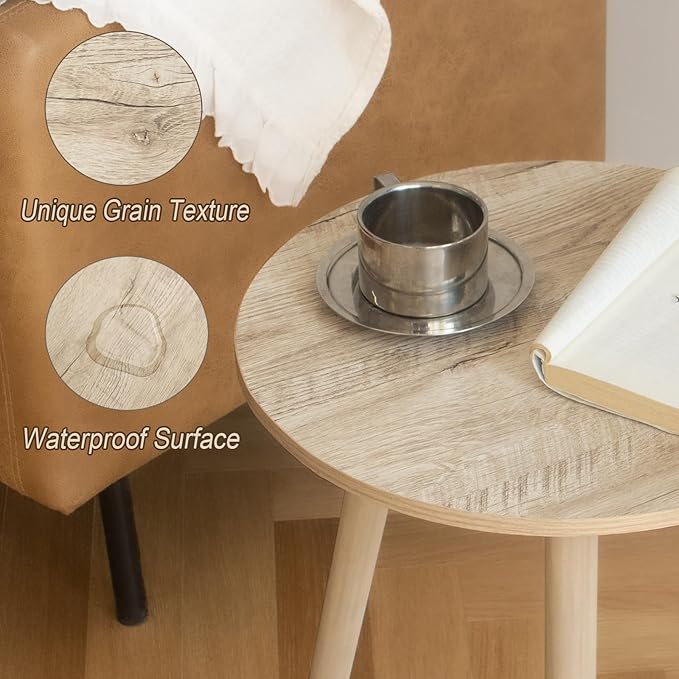 AWASEN Round Side Table, Modern Small End Table - Image 7