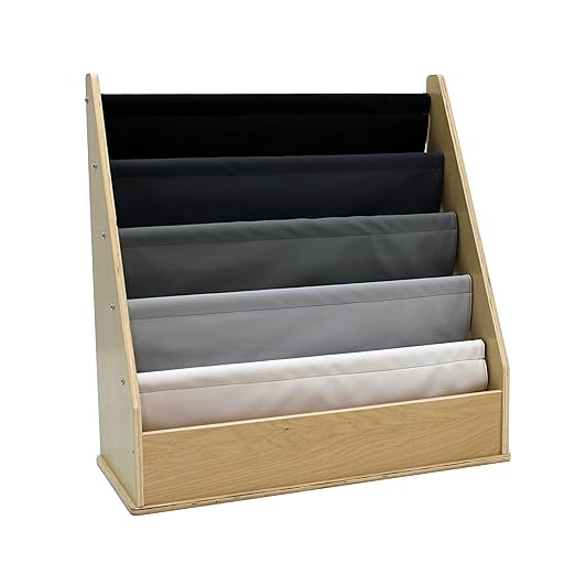 FDP Birch SoftScape Sling Book Display, 4-Shelf Vinyl Storage by FactoryDirectPartners