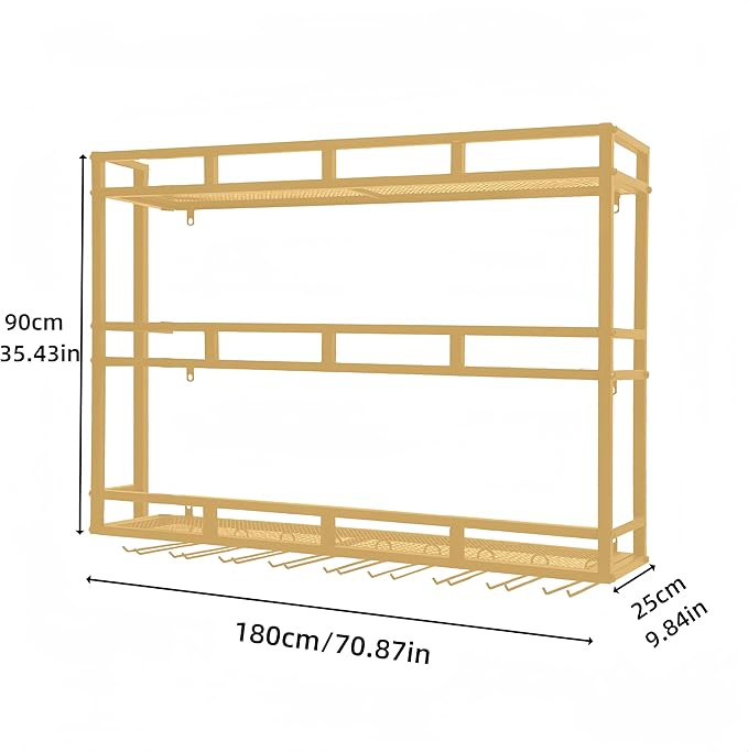 Metal Wine Rack Wall Mounted, Bar Shelves - Image 2