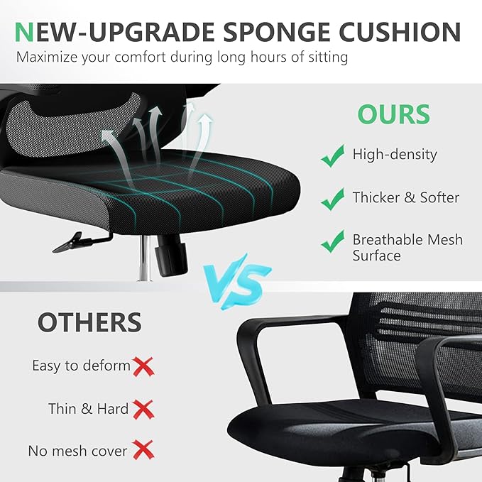 Executive Office Chair, Ergonomic Comfort Home Desk Chair, Mid Back Gaming Chair - Image 6