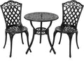 NUU GARDEN 3-Piece Patio Bistro Set Outdoor Cast Aluminum Bistro Table and by NUUGARDENCORPORATION