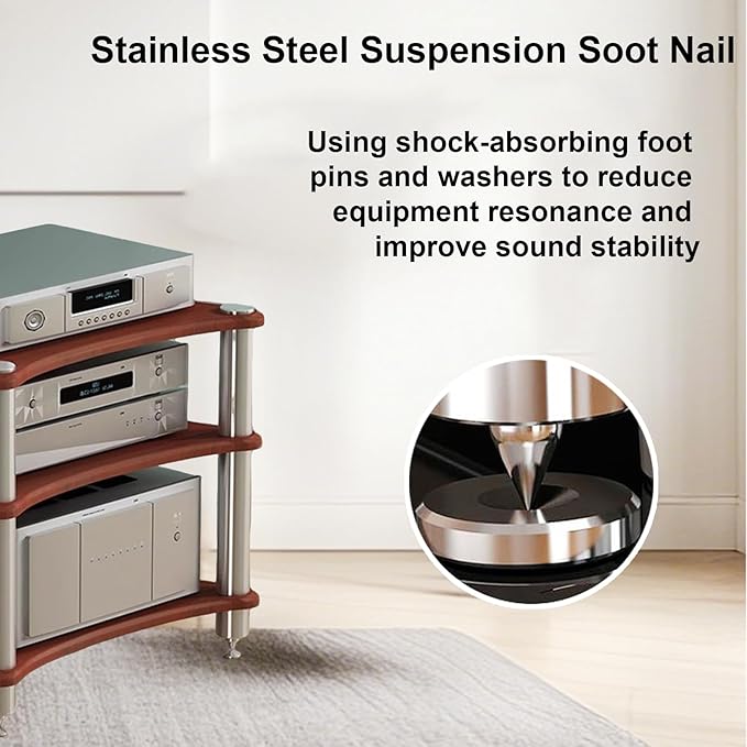 3-Tier AV Media Stand, Stereo Racks and Stands, Video Component Cabinet Audio - Image 5