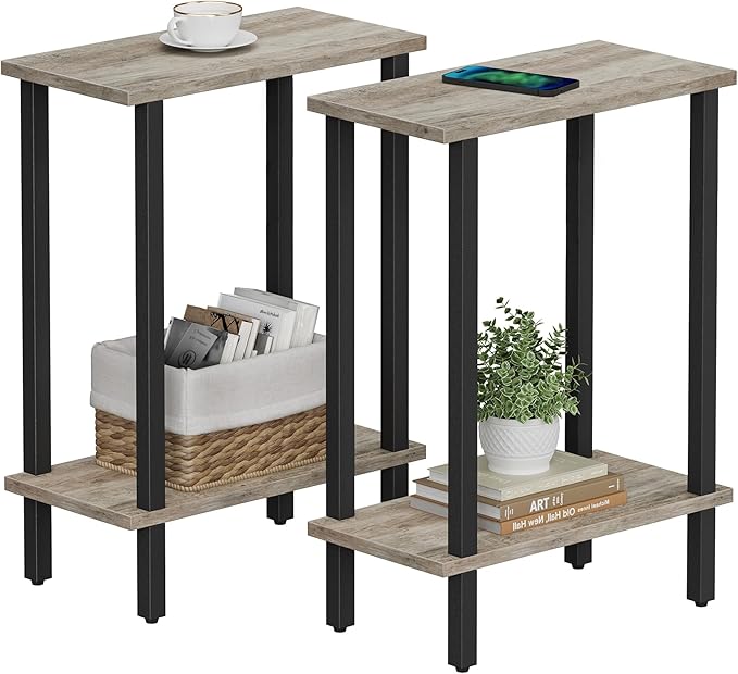 TUTOTAK Small Side Table, Narrow End Table, Skinny Sofa Table, Slim Nightstand by WelcometotheTUTOTAKHome