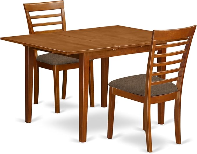 East West Furniture MILA3-SBR-C 3 Piece Dining Room Table Set Contains a by EastWestFurniture