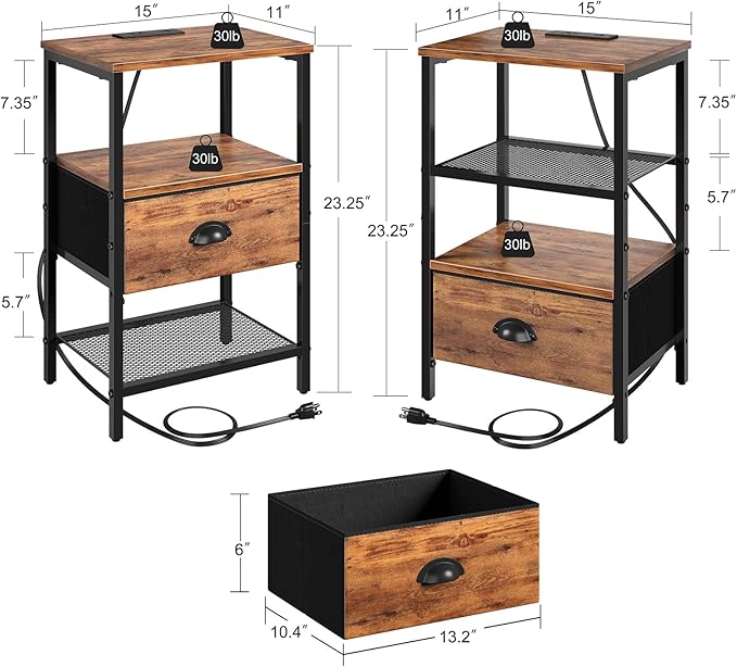Nightstands Set of 2, Night Stands - Image 3