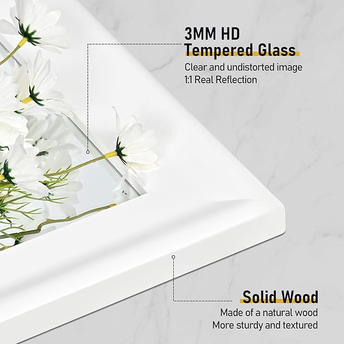 CULER Mirrors, Wood Vanity Wall Rustic Mirror - Image 6