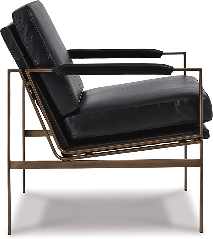 Signature Design by Ashley Puckman Mid-Century Modern Leather Accent Chair - Image 9