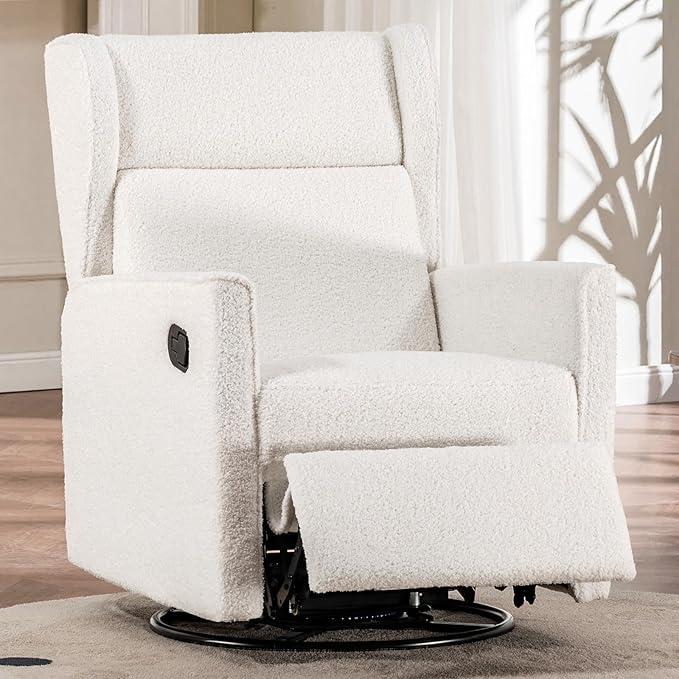 COMHOMA Nursery Rocking Chair Teddy Upholstered Swivel Rocker Recliner Manual by ComHoma