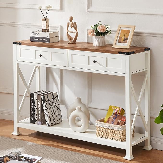 HOMBAZAAR Entryway Table, Rustic Console Table by Hombazaar