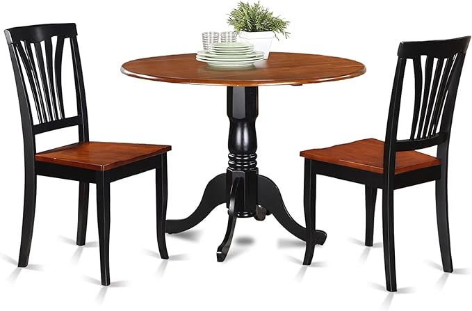 East West Furniture DLAV3-BCH-W 3 Piece Dining Room Furniture Set Contains a by EastWestFurniture
