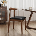 Solid Wood Dining Chair with Walnut Finish Mid Century Modern Upholstered PU by AIWOPET