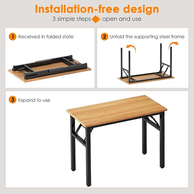 SDHYL 39 inchesNo Assembly Foldable Computer Desk - Image 6