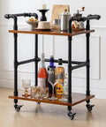 Industrial Pipe Bar Carts/Serving Carts/Kitchen Carts/Wine Rack Carts on Wheels by DOFURNILIM
