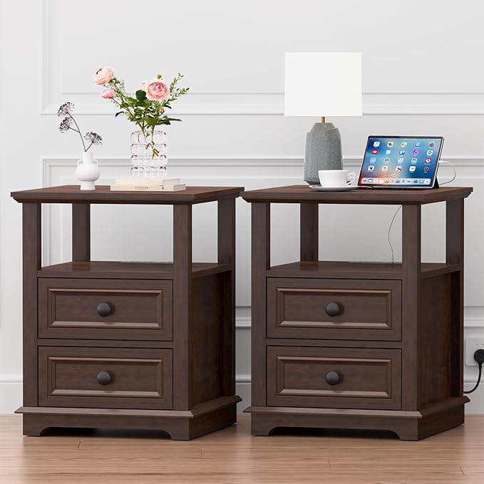18" Wide End Table with Fast Charging Station Set of 2, 18” Wide Sofa Side - Image 6