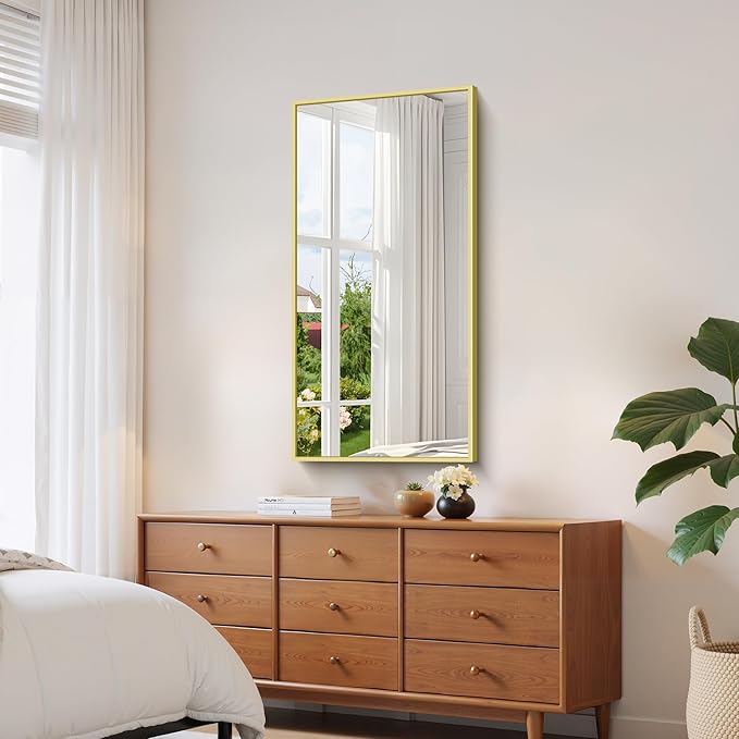 YIROMAN Bathroom Mirror 48"x24", Large Brushed Gold Bathroom Mirror - Image 4