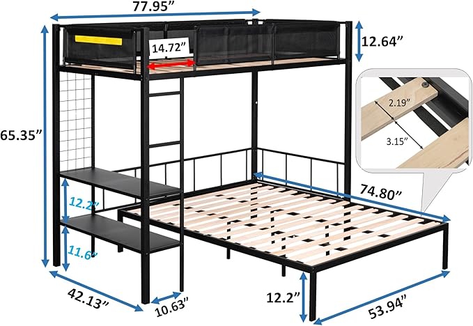 Twin Over Twin Size Bunk Bed - Image 2