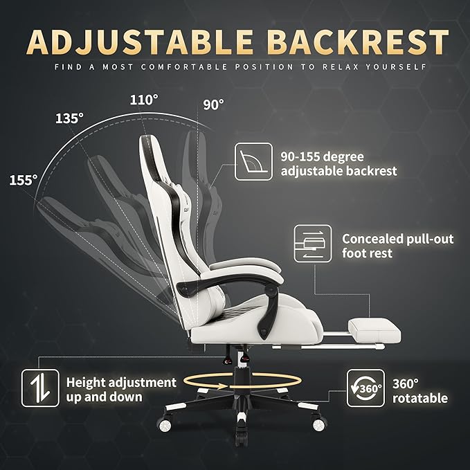 Gaming Chair, 400 lbs Adult Chair, High Back Computer Chair - Image 6
