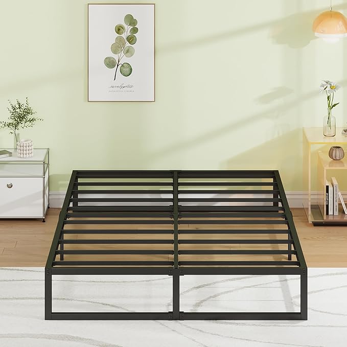 EMODA 12 Inch Queen Bed Frame No Box Spring Needed Heavy Duty Metal Platform by EMODA