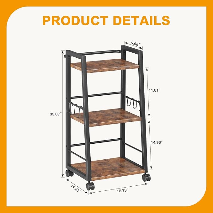 3 Tier Kitchen Storage Cart - Image 3