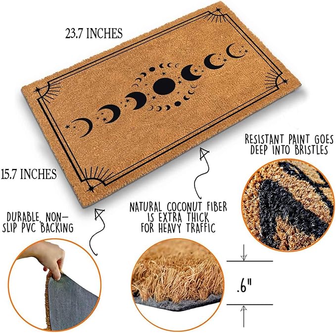 Funny Coir Doormat with Moon Phases - Image 4