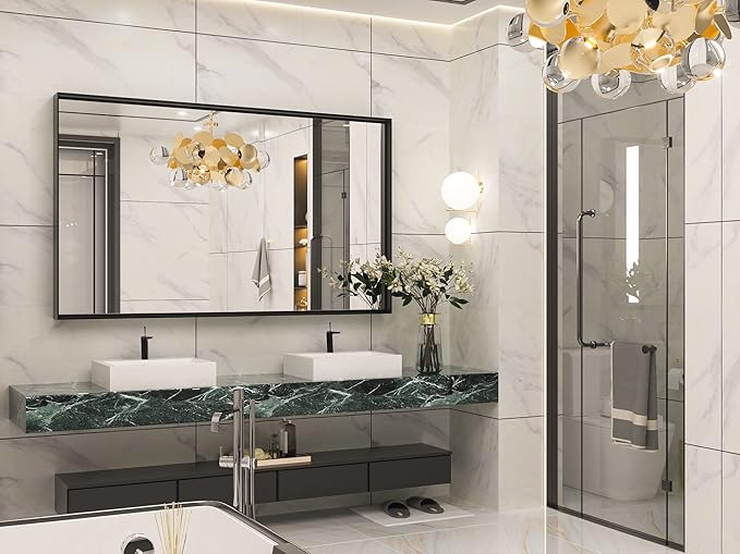 Keonjinn 60 x 36 Inch Black Bathroom Mirrors - Image 2