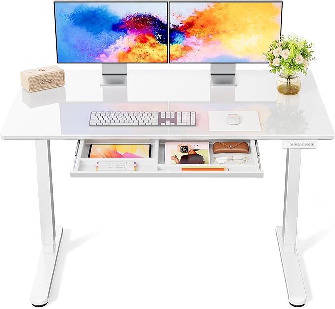Marsail Glass Electric Standing Desk by Marsail