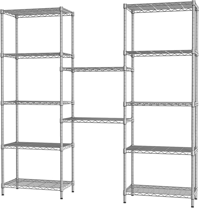 SINGAYE 6 Shelf Wire Shelving Unit Adjustable Metal Shelves Standing Bathroom - Image 9