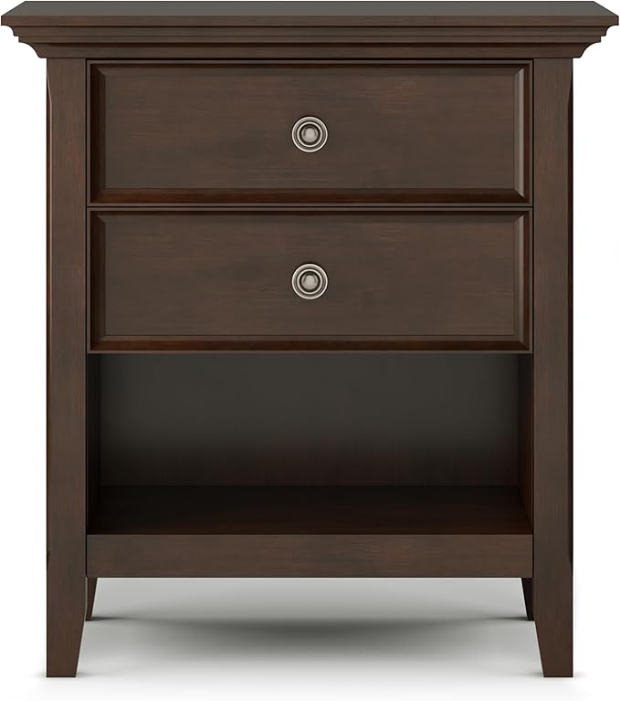 SIMPLIHOME Amherst Solid Wood 24 Inch Wide Traditional Bedside Nightstand Table - Image 5
