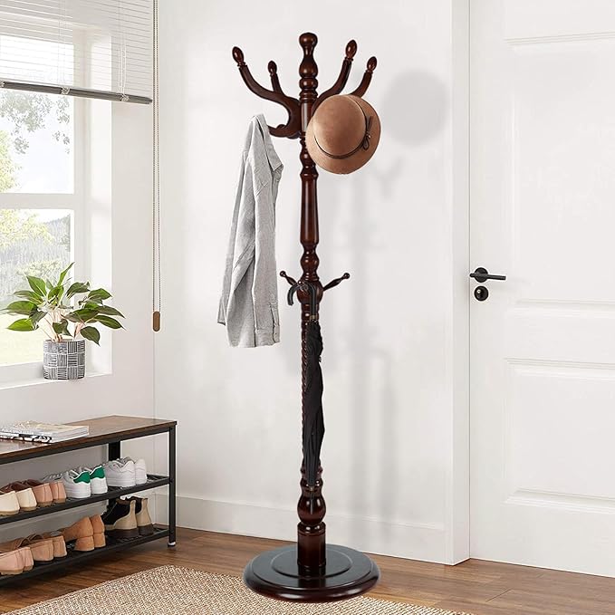 Wooden Coat Rack Freestanding, Vintage Coat Racks by VKETU