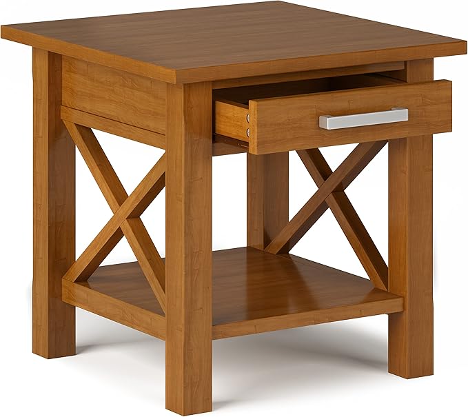 SIMPLIHOME Kitchener SOLID WOOD 21 inch Wide Square Contemporary End Side Table - Image 4