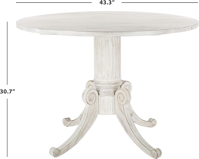 Safavieh Home Forest Traditional Antique White Drop Leaf Dining Table - Image 3