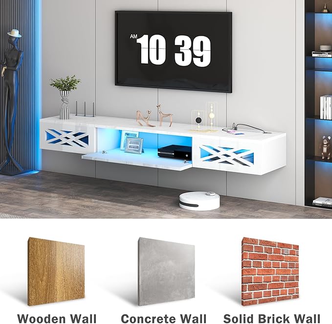 Floating TV Stand, Floating Wall Mounted TV Shelf - Image 6