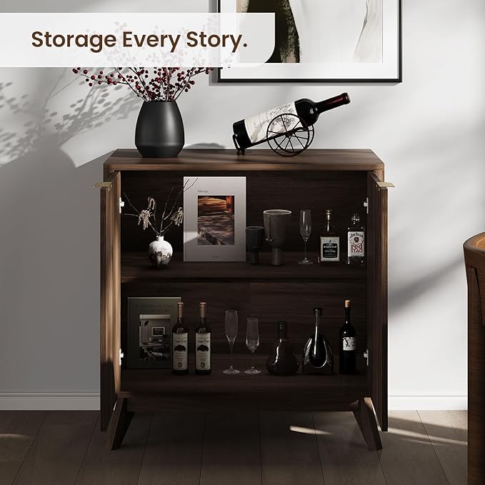 Buffet Cabinet with Storage, Fluted Multifunctional Storage Cabinet with 2 Doors - Image 3