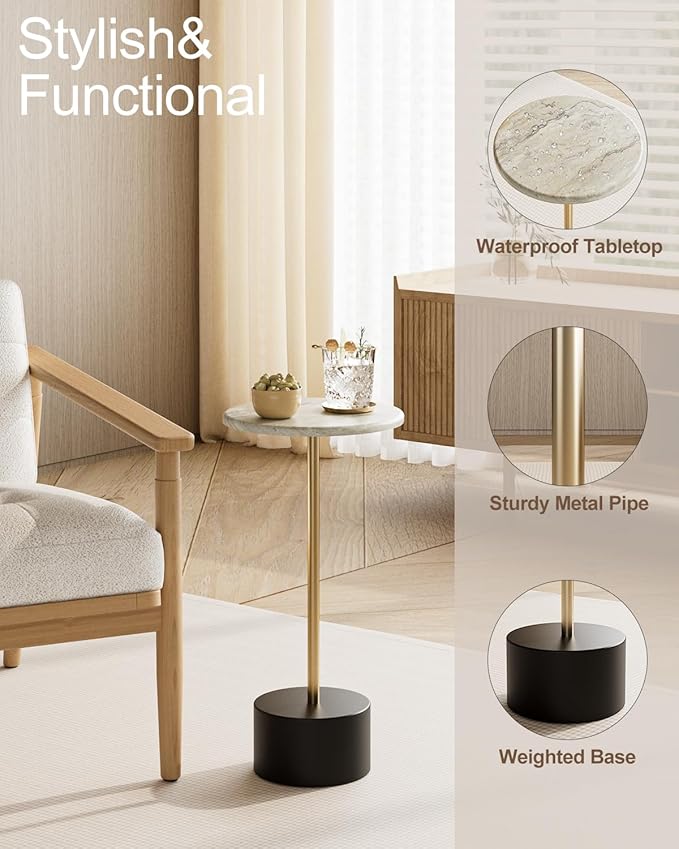 Drink Table Pedestal, Round Side Table, Drink Tables - Image 4