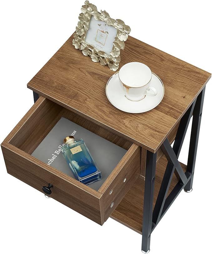 VECELO Nightstands Set of 2, Modern Bedside End Tables, Night Stands - Image 7