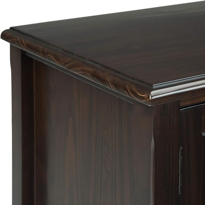 SIMPLIHOME Burlington SOLID WOOD 72 inch Wide Transitional TV Media Stand in - Image 5