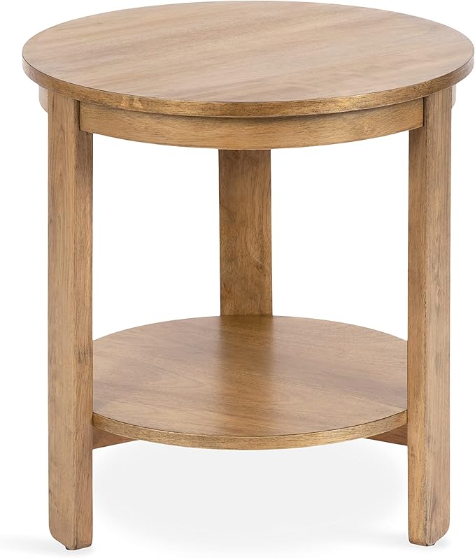 Kate and Laurel Foxford Tiered Round Side Table; 22 x 22 x 24; Natural Brown; - Image 8