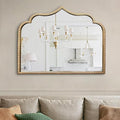 Gold Arched Mirror, Metal Beaded Frame Ornate Decorative Mirror, Scalloped by DAOYIJIAJUMirrortakesyouintoanelegantworld