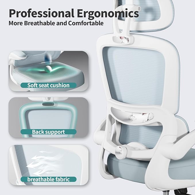 TRALT Office Chair Ergonomic Desk Chair, 330 LBS Home Mesh Office Desk Chairs - Image 3