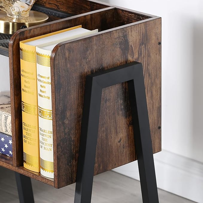 VECELO Nightstand Set of 2, Industrial End Table, Bedside Table - Image 10