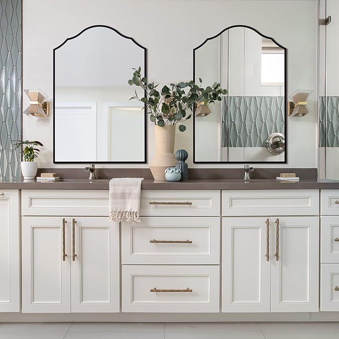 Arched Mirror Wall Decor, Scalloped Entryway Mirror, - Image 4