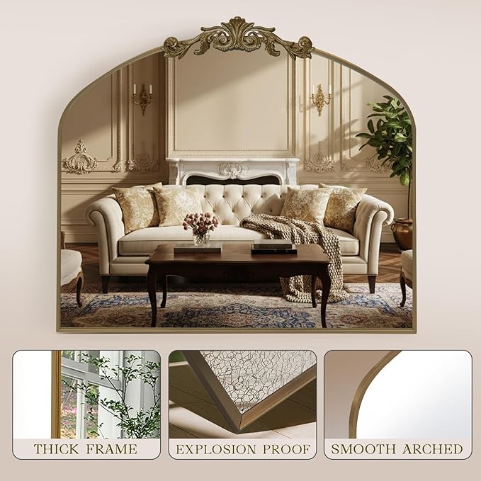 MISSDAY Vintage Retro Bronze Baroque Mirror - Image 3