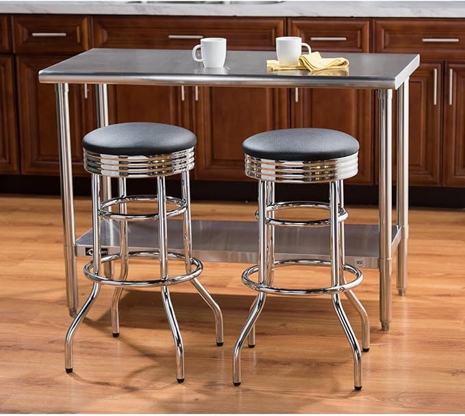 TRINITY Heavy Duty 30-Inch Backless Swivel Bar Stool - Image 2