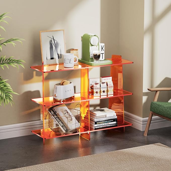 Acrylic Bookshelf, Small 3 Tier Open Bookcase - Image 4