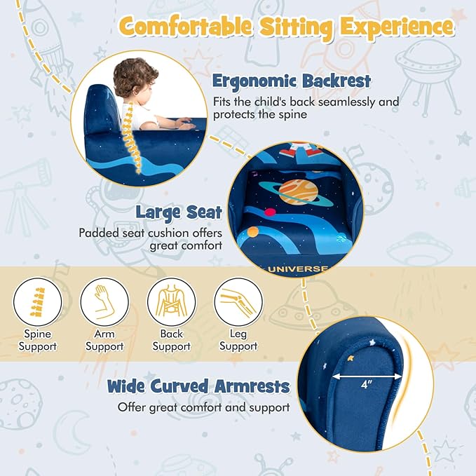 Costzon Kids Couch, Children's Sofa Armrest Chair - Image 4
