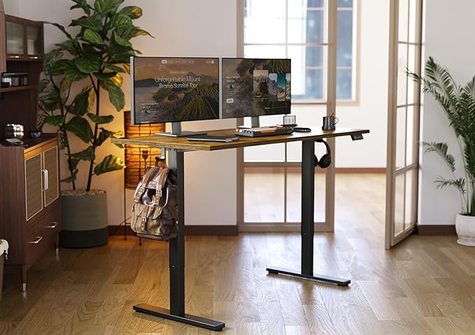 Seang Standing Desk with Adjustable Height, 63x24 Inch Electric Stand Up Desk - Image 2
