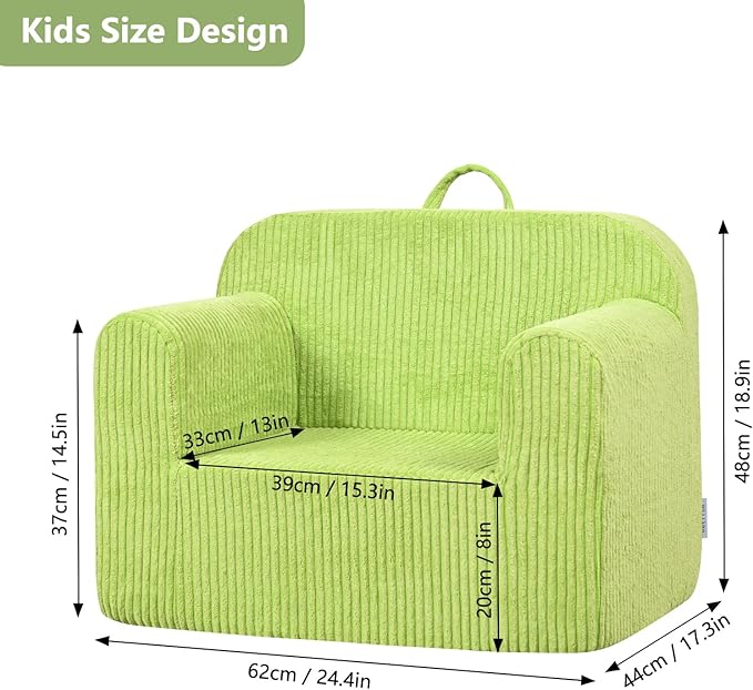 Kids Sofa, 2-in-1 Comfy Toddler Couch, Soft Sherpa Fold Out Toddler Chair - Image 3