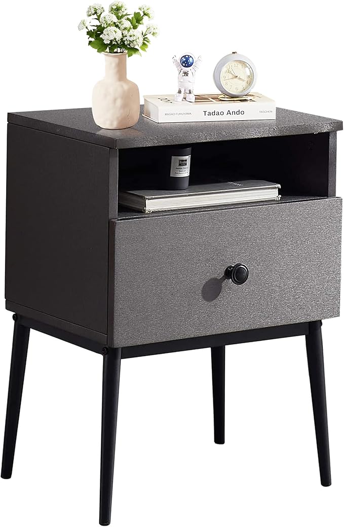 VECELO Modern Night Stand, Square Side Table, End Table by VECELO