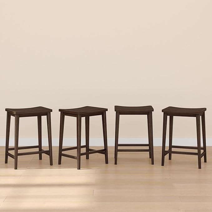 Plank+Beam Smythe Counter Stool, Sturdy Wood Modern Kitchen Counter Height Stool by PlankBeam