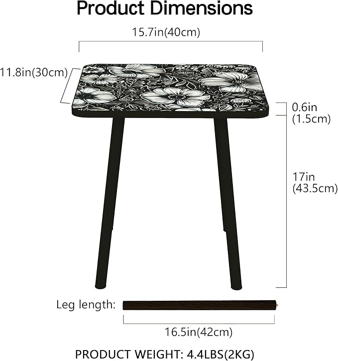 Mandala Small Rectangle End Table, Side Table - Image 3